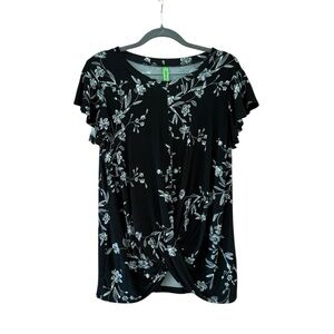 Black Floral Blouse Women's Chic